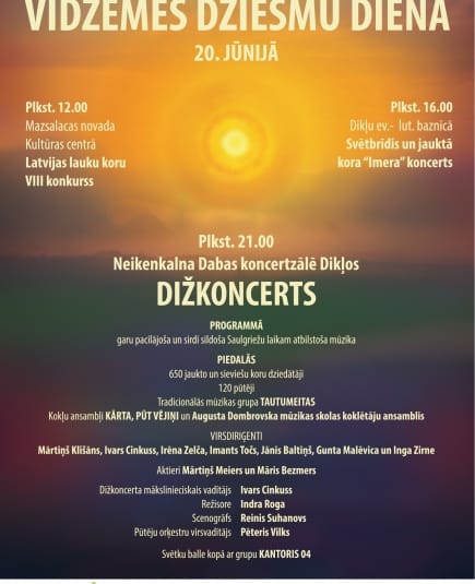 Vidzemes Dziesmu dienas dižkoncerts Dikļos