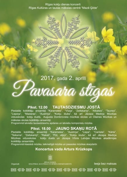 Rīgas pilsētas kokļu mūzikas pasākums Rīgas kokļu diena "Pavasara stīgas"
