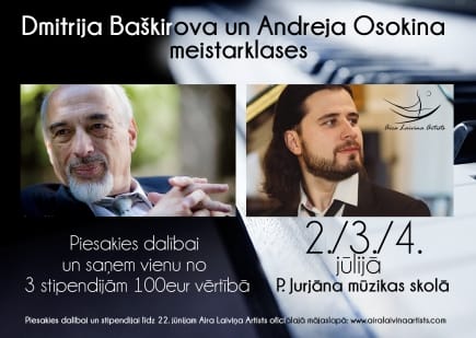 Līdz 22.jūnijam iespējams pieteikties izcilo pianistu Baškirova un Osokina meistarklasēm