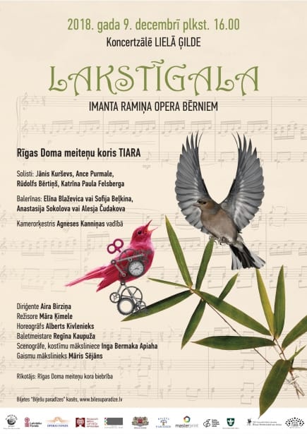  Pirmatskaņojumu Latvijā piedzīvos Imanta Ramiņa bērnu opera “Lakstīgala”