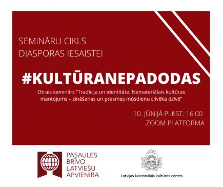 Otrais attālinātais seminārs ciklā #Kultūranepadodas notiks šā gada 10. jūnijā