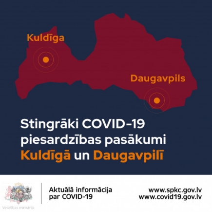 No 1. līdz 14.oktobrim Kuldīgā un Daugavpilī noteikti papildu ierobežojumi, kas  skar arī amatiermākslas kolektīvu darbību un interešu un profesionālās ievirzes izglītības apguvi klātienē
