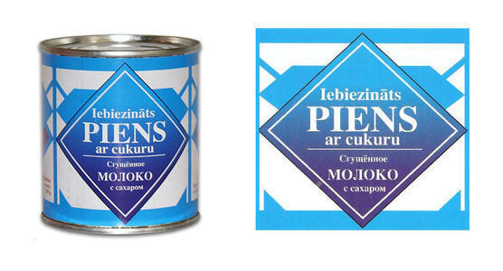 RPKK ražotais iebiezinātais piens metāla kārbā ar papīra etiķeti