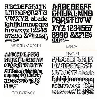 Letraset kataloga lapa, 1974